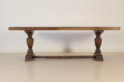 Mesa de estilo neo-renacentista_78978 Bottega del 900, mesa en Olmo sólido, convertido balaustres