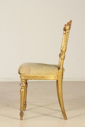 Sedia dorata_79367 antiquariato, sedia dorata, intagli, schienale a giorno, sedia in stile neoclassico