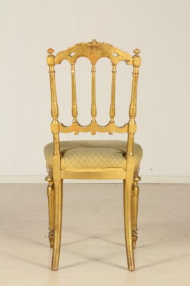 Sedia dorata_79368 antiquariato, sedia dorata, intagli, schienale a giorno, sedia in stile neoclassico