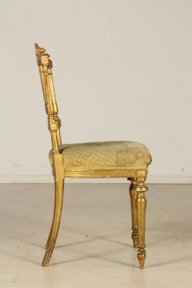 Sedia dorata_79369 antiquariato, sedia dorata, intagli, schienale a giorno, sedia in stile neoclassico