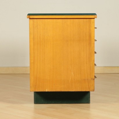 Writing Desk Leatherette Beech Veneer Milan Italy 1960s