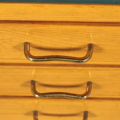 Writing Desk Leatherette Beech Veneer Milan Italy 1960s