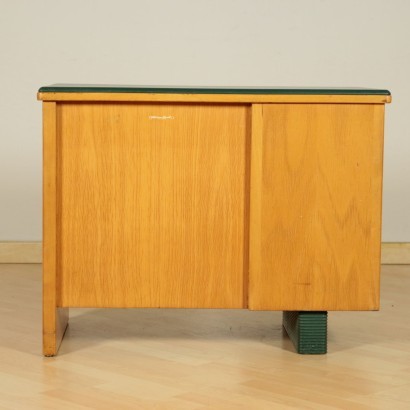 Writing Desk Leatherette Beech Veneer Milan Italy 1960s