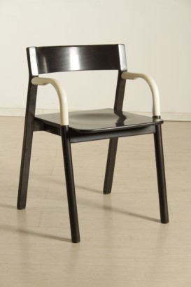quatre chaises des années 70-80, quatre chaises du modernisme, quatre chaises en bois