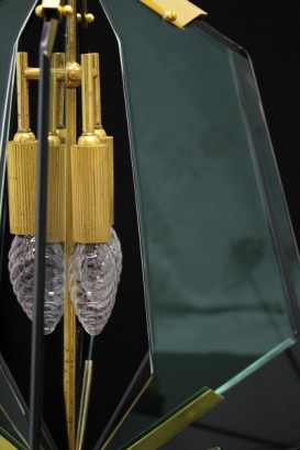 Lampadario_79591 modernariato, lampadario, anni 50, vetri molati