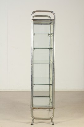 modernariato, vetrina anni 50, metallo cromato