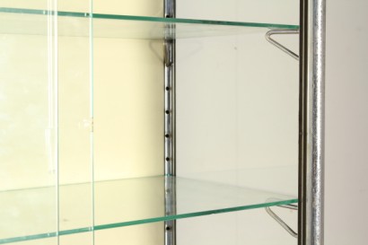 modernariato, vetrina anni 50, metallo cromato