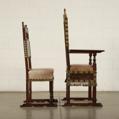 antigüedades, silla, sillas antiguas, silla antigua, silla italiana antigua, silla antigua, silla neoclásica, silla del siglo XIX, sillas y sillón neorrenacentistas