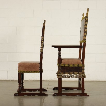 antigüedades, silla, sillas antiguas, silla antigua, silla italiana antigua, silla antigua, silla neoclásica, silla del siglo XIX, sillas y sillón neorrenacentistas
