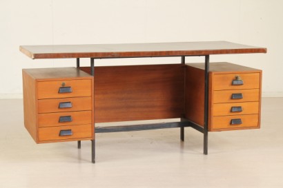 coleccionables, escritorios modernos, escritorio años 50, 60 años, escritorio, escritorio con cajones, madera, cubierta de teca y formica