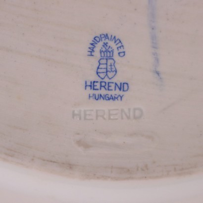 calamaio, calamaio porcellana, motivi vegetali, decorato.,Calamaio Herend Hungary