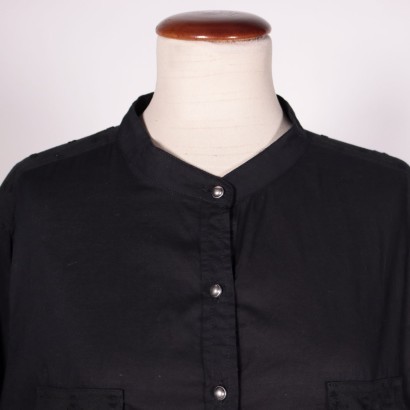 secondhand, moda sostenibile, camicia, blusa, fiorella rubino, taglie forti, taglie curvy, curvy,Blusa Nera Fiorella Rubino