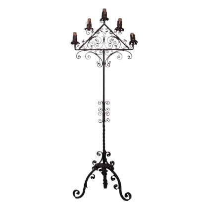 antiquariato, lampada da terra, antiquariato lampade da terra, lampada da terra antica, lampada da terra antica italiana, lampada da terra di antiquariato, lampada da terra neoclassico, lampada da terra del 800,Lampada da Terra in Ferro Battuto