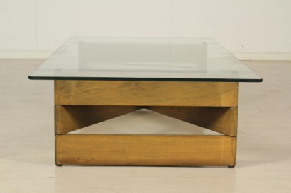 modernité, modernisme design table basse, table basse design, table basse, afra et tobia scarpa, 60 ans, Crystal et hêtre table basse en bois