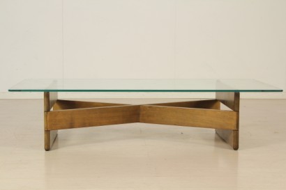 modernité, modernisme design table basse, table basse design, table basse, afra et tobia scarpa, 60 ans, Crystal et hêtre table basse en bois