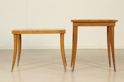 Tavolini anni 40-50_79896 modernariato, tavolini modernariato, tavolini anni 40, coppia di tavolini, impiallacciatura in legno da frutto