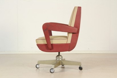 Poltrona ufficio_79975 modernariato, poltrona modernariato, poltrona anni 50, poltrona ufficio, poltrona girevole, rivestimento in skai