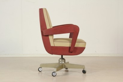 Poltrona ufficio_79977 modernariato, poltrona modernariato, poltrona anni 50, poltrona ufficio, poltrona girevole, rivestimento in skai