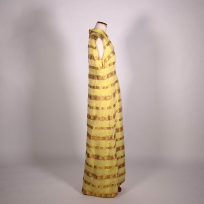 #vintage #abbigliamentovintage #abitivintage #vintagemilano #modavintage ,Vestito Lungo Vintage Giallo e Oro