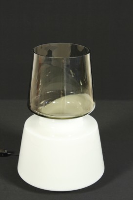 Lampada da tavolo vetro opale fumè