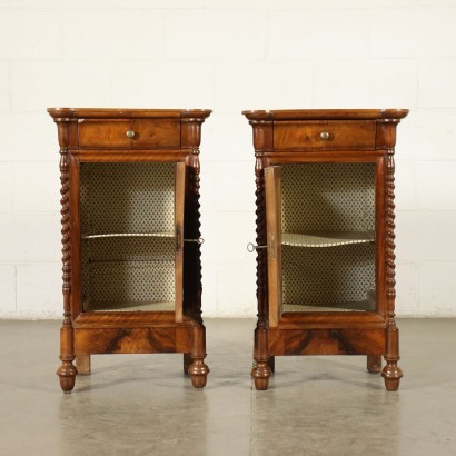 antiquariato, comodino, antiquariato comodino, comodino antico, comodino antico italiano, comodino di antiquariato, comodino neoclassico, comodino del 800,Coppia di Comodini Luigi Filippo