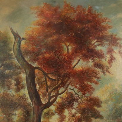 Ugo Ferrero,Paesaggio con scena di cavalleria,Angelo Ferrero,Angelo Ferrero,Angelo Ferrero