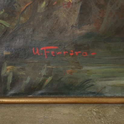 Ugo Ferrero,Paesaggio con scena di cavalleria,Angelo Ferrero,Angelo Ferrero,Angelo Ferrero