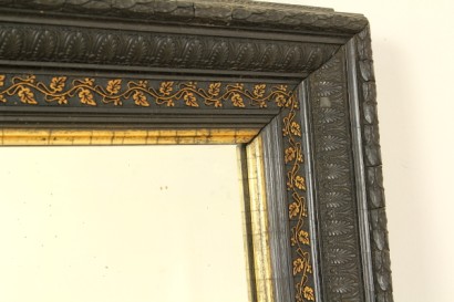 Specchiera_80274 bottega 900, antiquariato, specchiera fine 800, specchiera ebanizzata, dorature