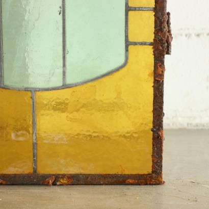 Paire De Vitraux Art Nouveau Verre Italie Début 20ème Siècle