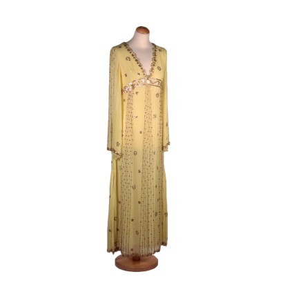 Nico Fontana Yellow Dress With Gilded Sequins Milan