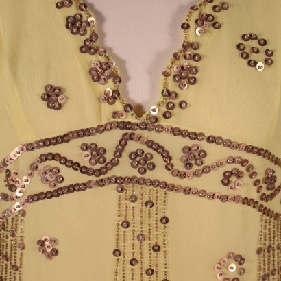 Nico Fontana Yellow Dress With Gilded Sequins Milan