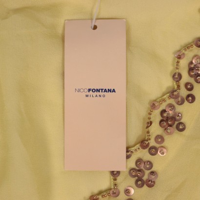 Nico Fontana Yellow Dress With Gilded Sequins Milan
