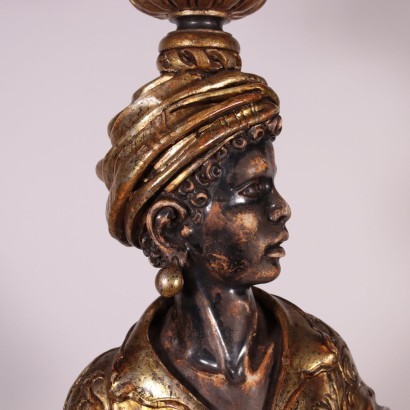 Moor Shaped Revival Torch Holder Resin Italy 20th Century