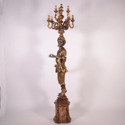 Moor Shaped Revival Torch Holder Resin Italy 20th Century