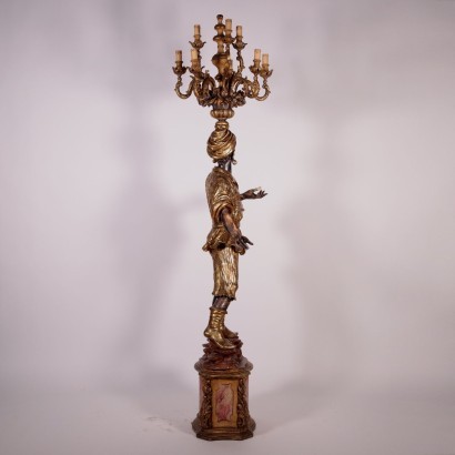 Moor Shaped Revival Torch Holder Resin Italy 20th Century