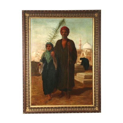 arte, arte italiana, pittura ottocento italiana,Grande Dipinto a Soggetto Orientalista