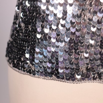 Nico Fontana Silver Crochet Top With Sequins Italy