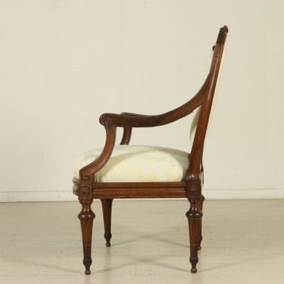 Group of 6 Louis XVI Armchairs Walnut Italy XVIII Century
