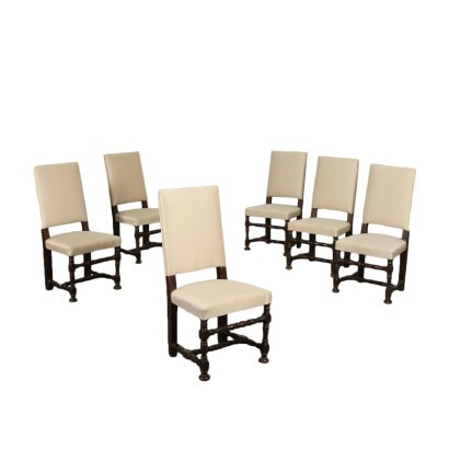 antiguo, silla, sillas antiguas, silla antigua, silla italiana antigua, silla antigua, silla neoclásica, silla del siglo XIX, grupo de seis sillones de carrete