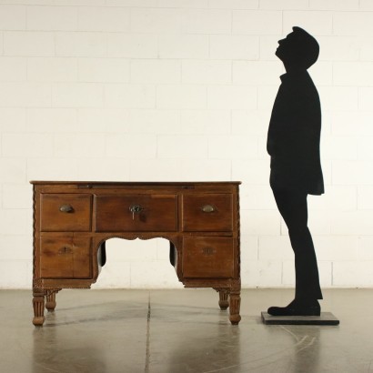 Neo-Classical Veronese Desk Silver Fir Walnut Italy 19th Century