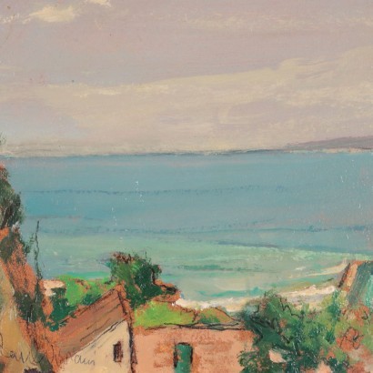 arte, arte italiana, pittura novecento italiana,Paesaggio di Raul Viviani,Sorrento,Raul Viviani