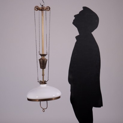 Liberty Deckenleuchte Messing Glas - Italien XX Jhd