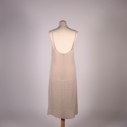 Beige Floral Dress With Beads Beads Silk Milan