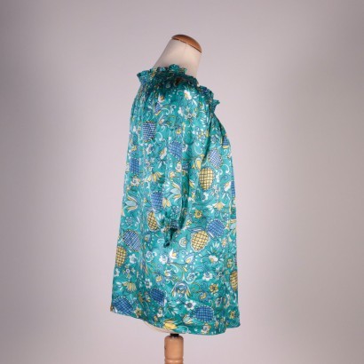 luisa spagnoli, blusa, camicia, seta, pura seta, secondhand,Blusa Floreale Luisa Spagnoli