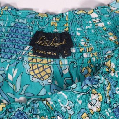 luisa spagnoli, blusa, camicia, seta, pura seta, secondhand,Blusa Floreale Luisa Spagnoli