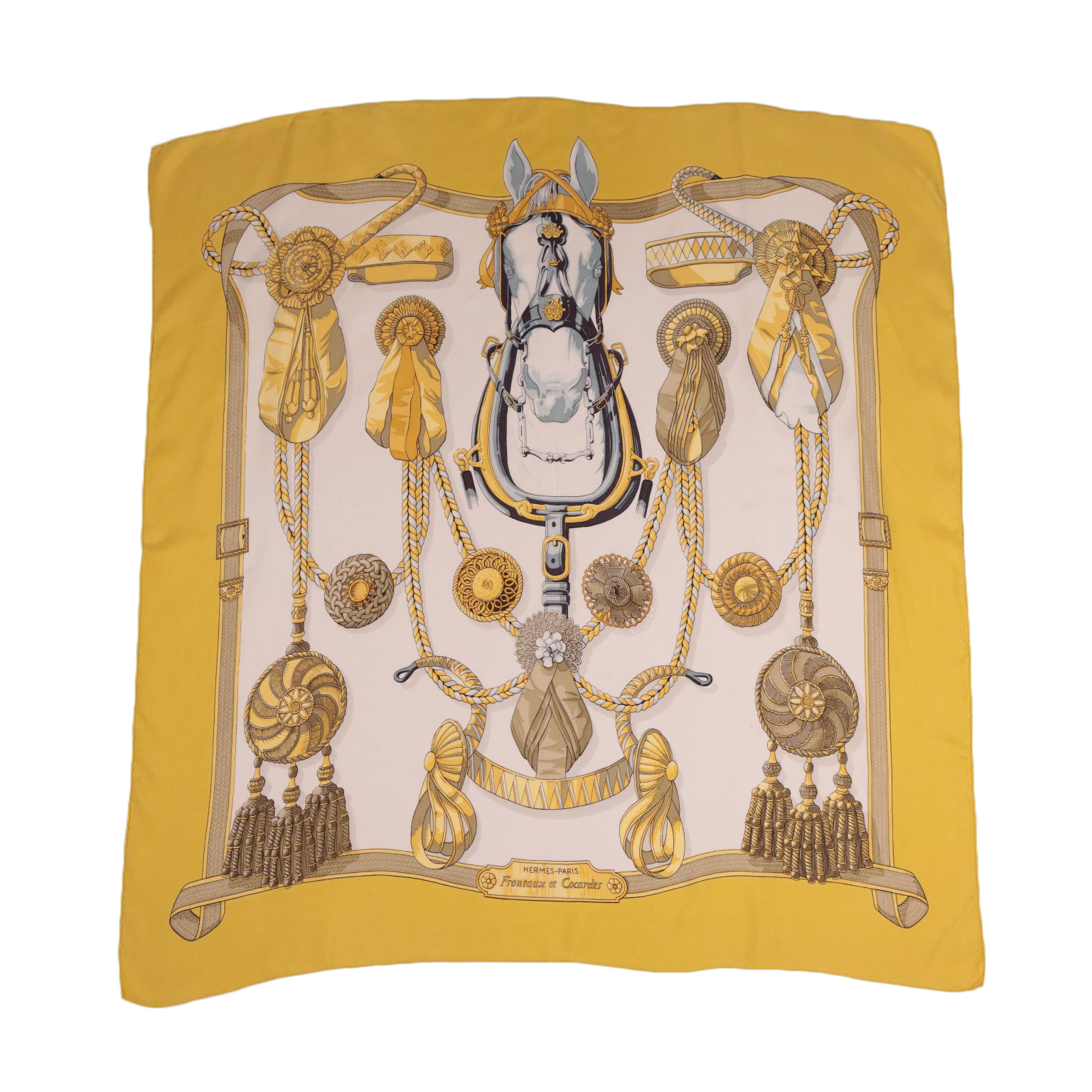 Hermès Vintage Frontaux et Cocardes scarf, Clothing & House