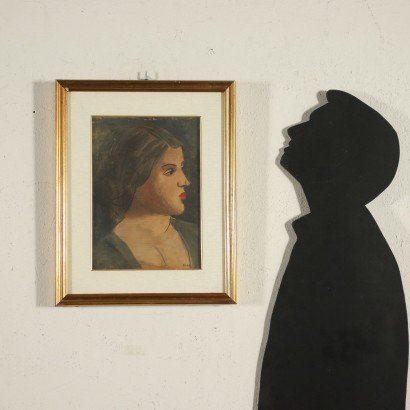 arte, arte italiana, pittura novecento italiana,Pompeo Borra,Volto femminile,Pompeo Borra,Pompeo Borra,Pompeo Borra,Pompeo Borra