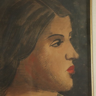 arte, arte italiana, pittura novecento italiana,Pompeo Borra,Volto femminile,Pompeo Borra,Pompeo Borra,Pompeo Borra,Pompeo Borra
