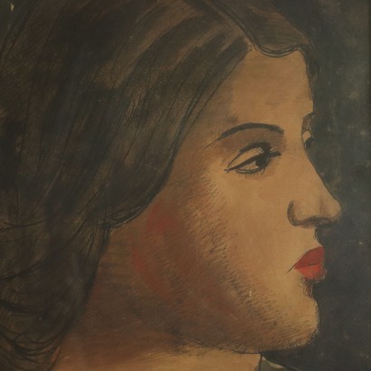 arte, arte italiana, pittura novecento italiana,Pompeo Borra,Volto femminile,Pompeo Borra,Pompeo Borra,Pompeo Borra,Pompeo Borra