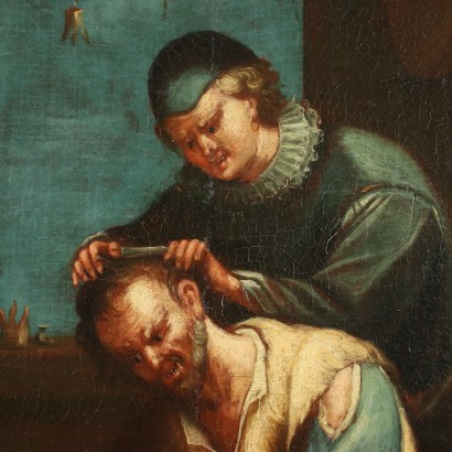 arte, arte italiano, pintura italiana antigua,Escena de género en la barbería,Escena de género: la barbería